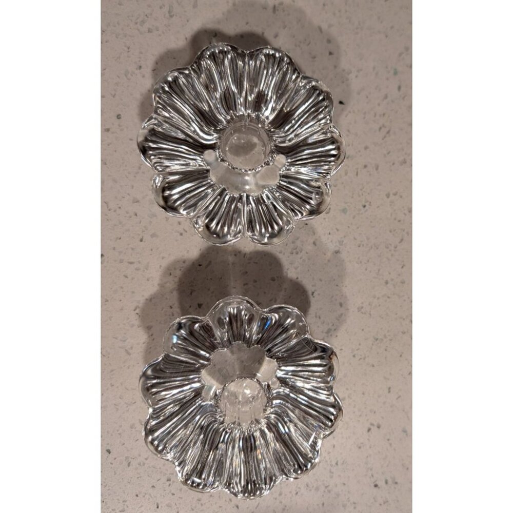 Orrefors Crystal Candle Holders Sven Palmqvist Vintage Stella Pattern - Picture 4 of 16